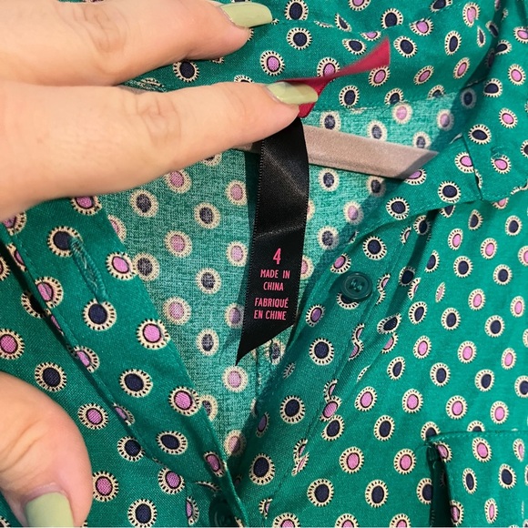 Torrid Emerald Long Sleeve Shirt Dress Plus Size 4X Business Casual Holiday - Picture 2 of 7